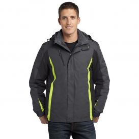 Port Authority J321 Colorblock 3-in-1 Jacket - Magnet Grey/Black/Charge Green