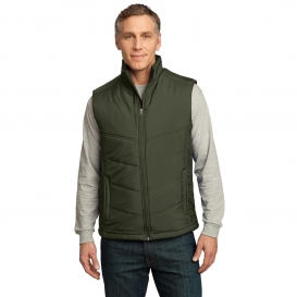 Port Authority J709 Puffy Vest - Olive/Cayenne