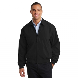 Port Authority J730 Casual Microfiber Jacket - Black/Solid Pewter Lining