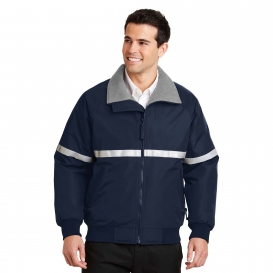 Port Authority J754R Challenger Jacket with Reflective Taping - True Navy/Grey Heather/Reflective