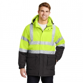 Port Authority J799S ANSI 107 Type R Class 3 Safety Heavyweight Parka - Safety Yellow/Black/Reflective
