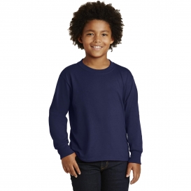 Jerzees 29BL Youth Dri-Power Active 50/50 Cotton/Poly Long Sleeve T-Shirt - Navy