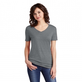 Jerzees 88WV Ladies Snow Heather Jersey V-Neck T-Shirt - Charcoal