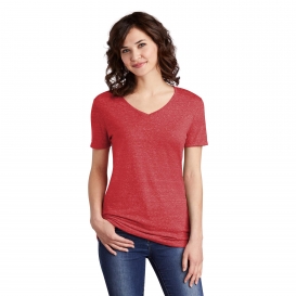 Jerzees 88WV Ladies Snow Heather Jersey V-Neck T-Shirt - Red