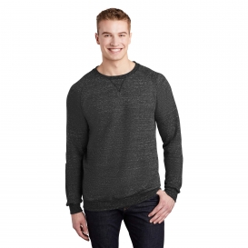 Jerzees 91M Snow Heather French Terry Raglan Crew - Black Ink