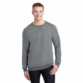 Jerzees 91M Snow Heather French Terry Raglan Crew - Charcoal