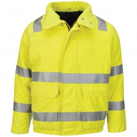 Bulwark FR JMJ4HV Hi Vis Lined Bomber Jacket with Reflective Trim - CoolTouch 2