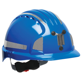 JSP Evolution 6151MCR2 Deluxe Reflective Mining Hard Hat - Wheel Ratchet Suspension - Blue