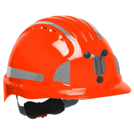 JSP Evolution 6151MCR2 Deluxe Reflective Mining Hard Hat - Wheel Ratchet Suspension - Hi-Viz Orange