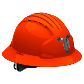 JSP Evolution 6161M Deluxe Full Brim Mining Hard Hat - Wheel Ratchet Suspension - Hi-Viz Orange