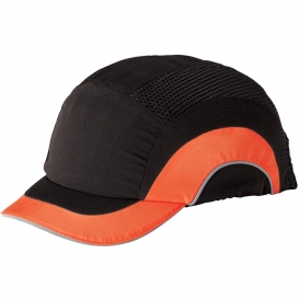 JSP ABS150 HardCap A1+ Baseball Bump Cap - Short Brim - Black/Orange