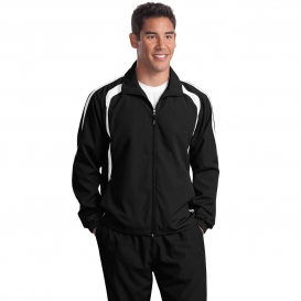 Sport-Tek JST60 Colorblock Raglan Jacket - Black/White
