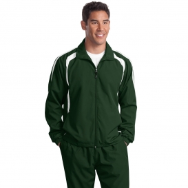 Sport-Tek JST60 Colorblock Raglan Jacket - Forest Green/White