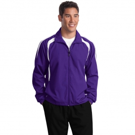 Sport-Tek JST60 Colorblock Raglan Jacket - Purple/White