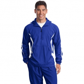 Sport-Tek JST63 Colorblock Raglan Anorak Jacket - True Royal/White