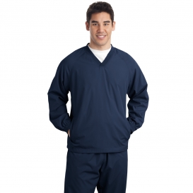 Sport-Tek JST72 V-Neck Raglan Wind Shirt - True Navy