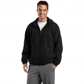 Sport-Tek JST73 Hooded Raglan Jacket - Black
