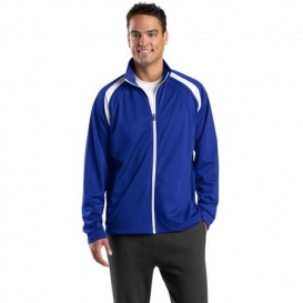 Sport-Tek JST90 Tricot Track Jacket - True Royal/White
