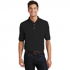 Port Authority K420P Pique Knit Polo with Pocket - Black