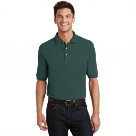 Port Authority K420P Pique Knit Polo with Pocket - Dark Green
