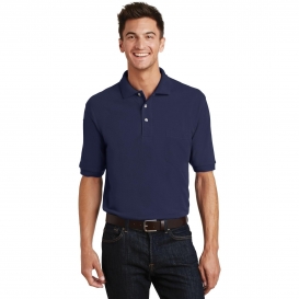 Port Authority K420P Pique Knit Polo with Pocket - Navy