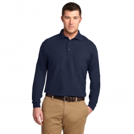 Port Authority K500LS Long Sleeve Silk Touch Polo - Navy