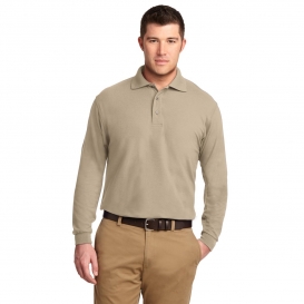 Port Authority K500LS Long Sleeve Silk Touch Polo - Stone