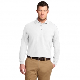Port Authority K500LS Long Sleeve Silk Touch Polo - White