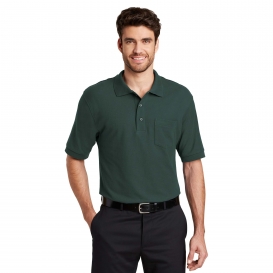 Port Authority K500P Silk Touch Polo with Pocket - Dark Green