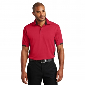 Port Authority K524 Dry Zone Colorblock Ottoman Polo - Engine Red/Black