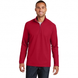 Port Authority K806 Pinpoint Mesh 1/2-Zip Pullover - Rich Red