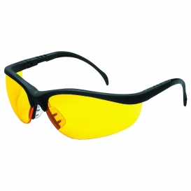 Crews KD114 Klondike Safety Glasses - Black Frame - Amber Lens