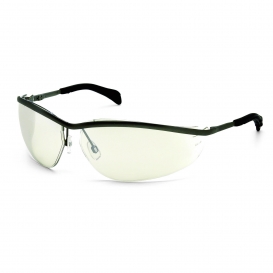 Crews KD219 Klondike Metal Safety Glasses - Silver Metal Frame - Indoor/Outdoor Mirror Lens
