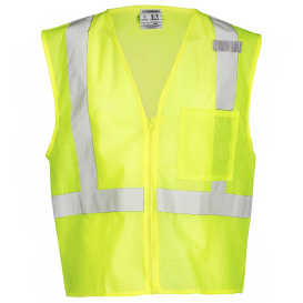 Kishigo 1089 Zipper Front 1-Pocket Safety Vest - Yellow/Lime