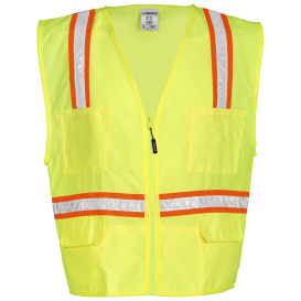 Kishigo 1092 Economy Multi-Pocket Surveyor Safety Vest - Yellow/Lime