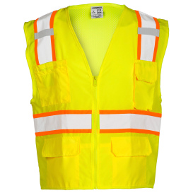 Kishigo 1163 Solid Front Mesh Back Safety Vest - Yellow/Lime