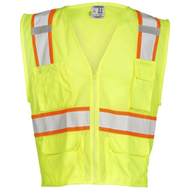 Kishigo 1195 Ultra-Cool Mesh 6-Pocket Safety Vest - Yellow/Lime