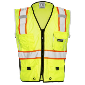 Kishigo 1513 Black Series Heavy Duty Safety Vest - Yellow/Lime