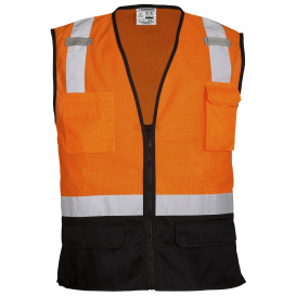 Kishigo 1529 Black Bottom Safety Vest - Orange