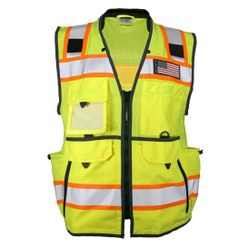 Kishigo 1823 Ultimate Construction Surveyor Safety Vest - Yellow/Lime