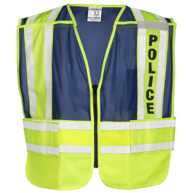 Kishigo 8051BZ 200 PSV Pro Series Police Safety Vest - Lime/Blue