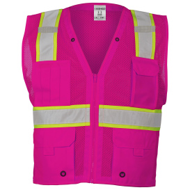 Kishigo B107 Enhanced Visibility Multi-Pocket Mesh Vest - Pink