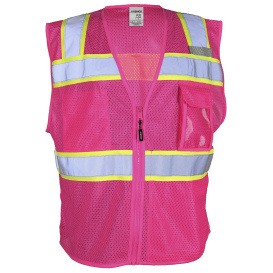 Kishigo B156 Enhanced Visibility 3 Pocket Mesh Vest - Pink