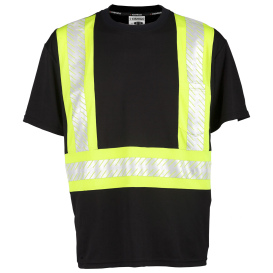 Kishigo B200 Enhanced Visibility Contrast Safety T-Shirt - Black