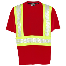 Kishigo B203 Enhanced Visibility Contrast Safety T-Shirt - Red