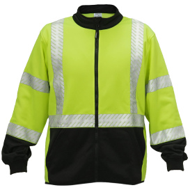 Kishigo JS161 Mock Neck Zip Up Sweatshirt - Yellow/Lime