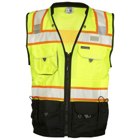 Kishigo S5002 Black Series Surveyor Safety Vest - Yellow/Lime