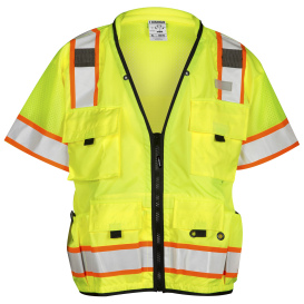 Kishigo S5010 Professional Type R Class 3 Surveyor Safety Vest - Yellow/Lime
