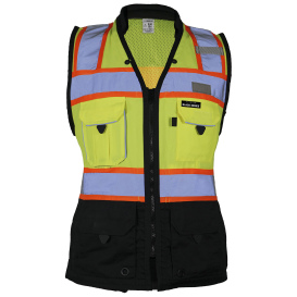 Kishigo S5021 Black Series Women\'s Heavy Duty Surveyors Safety Vest - Yellow/Lime