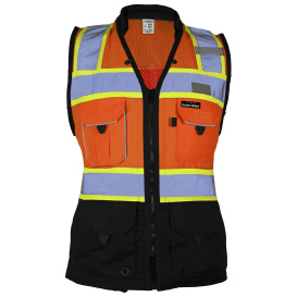 Kishigo S5022 Black Series Women\'s Heavy Duty Surveyors Safety Vest - Orange